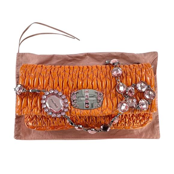 Miu Miu Crystal Nappa Matelassé Flap Bag - Picture 5 of 16